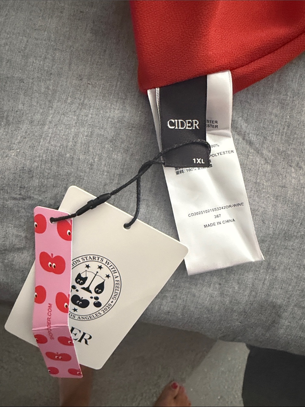 Cider Red Cherry-Print Ruffle Mini Dress - Picture 4 of 4